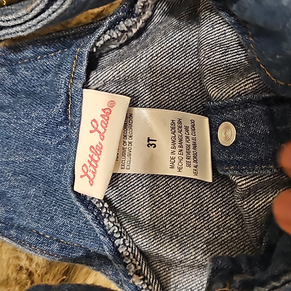 Denim overall dress with print - Picture 3 of 3